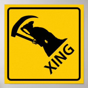 Grim Reaper/Death Crossing Highway Sig Poster