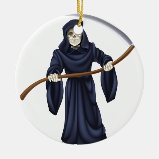 Grim Reaper Death Skeleton Keramisch Ornament (Voorkant)