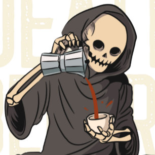 Grim Reaper dood voor cafeïnevrije koffieliefde T-shirt