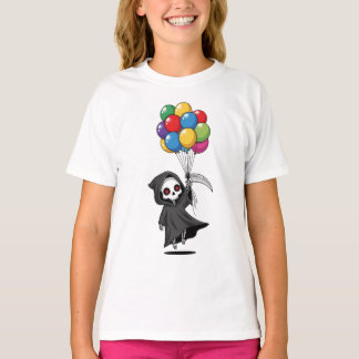 Grim Reaper Drijvend met Ballonnen Kinderen T-shirt