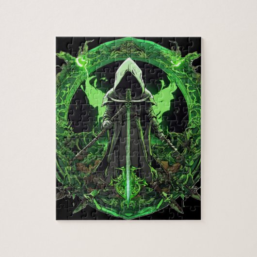Grim Reaper-embleem in groen6 Legpuzzel (Verticaal)