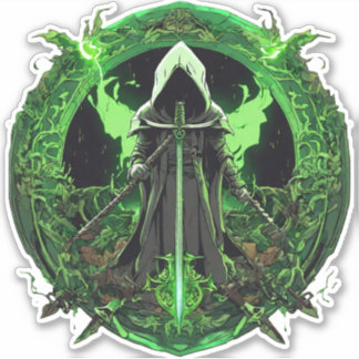 Grim Reaper-embleem in groen6 Sticker