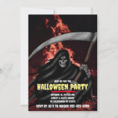 Grim Reaper Fire Custom Halloween Party Invitation (Devant)