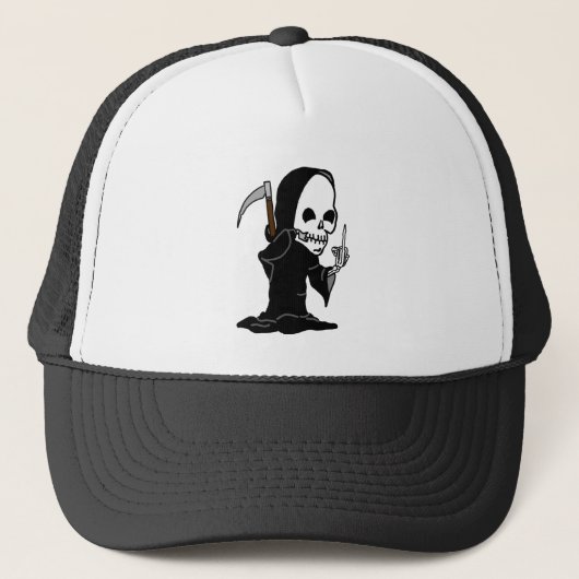 Grim Reaper geeft de vinger Trucker Pet (Voorkant)