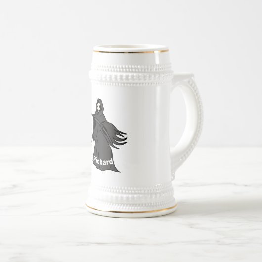 Grim Reaper Golfer Stein | Golf Beer Lovers Gift Bierpul (Voorkant rechts)