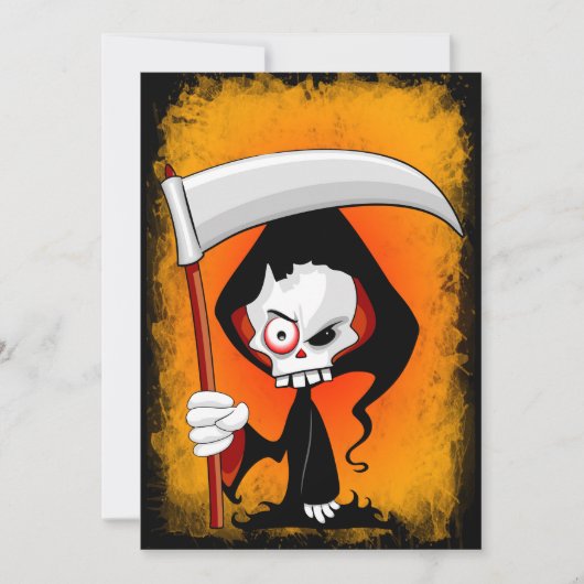 Grim Reaper Griezeldig Grappige Cartoon Kaart (Voorkant)