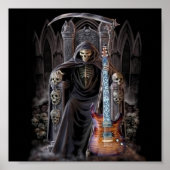 Grim Reaper Guitar in Hell Poster (Voorkant)