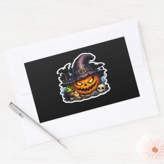 💀🎃 Grim Reaper Halloween — Donkere skeletreaper Rechthoekige Sticker