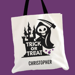 Grim Reaper Halloween Gepersonaliseerde Trick Or T Draagtas