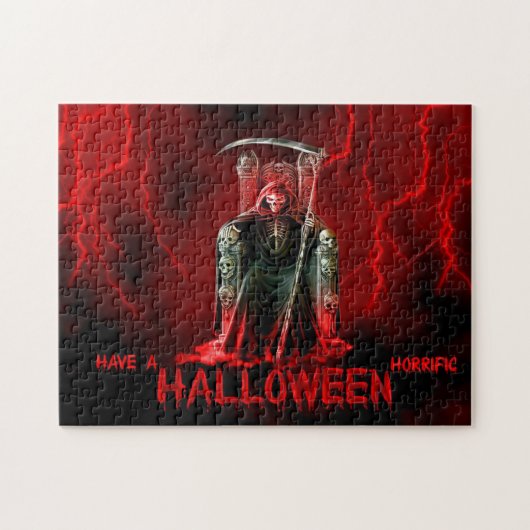 Grim Reaper Halloween Greeting Legpuzzel (Horizontaal)