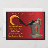 Grim Reaper Halloween Party Invitation Kaart (Achterkant)