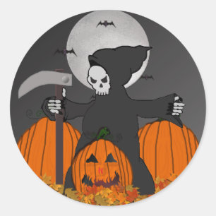 Grim Reaper Halloween Stickers