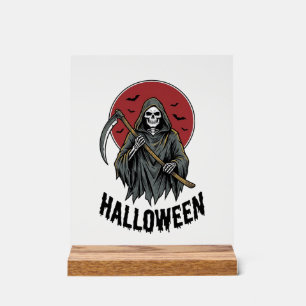 Grim Reaper Halloween Vintage Gravure Kunst_1 Acryl Bord