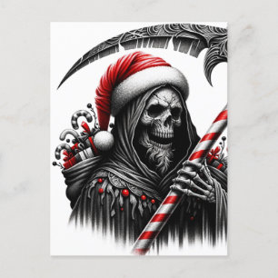 Grim Reaper Horror Kerstman Kerstmis Briefkaart