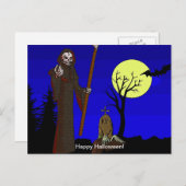 Grim Reaper in Graveyard Briefkaart (Voorkant / Achterkant)