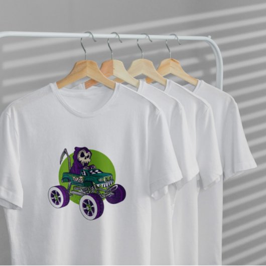 Grim Reaper in monster Truck T-shirt
