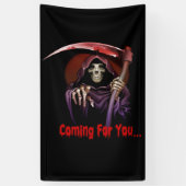 Grim Reaper komt voor je Halloween Spandoek (Verticaal)