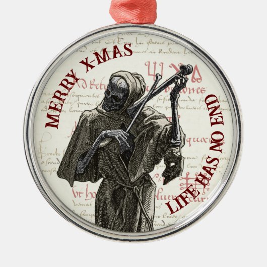 Grim Reaper Merry Xmas Ornament Charm (Voorkant)