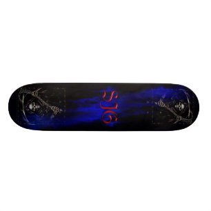 Grim Reaper met blauwe vlammen Skateboard