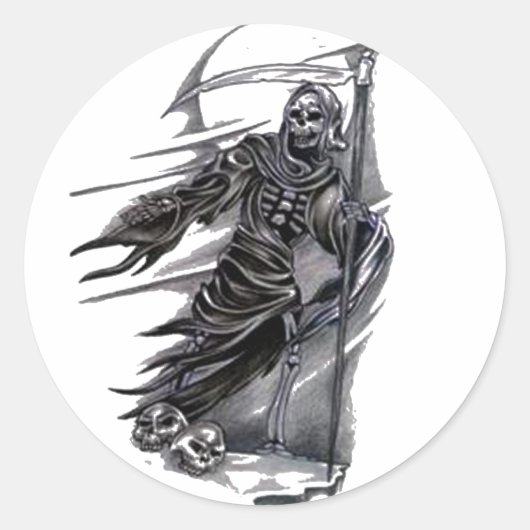 Grim Reaper neemt zielen Ronde Sticker (Voorkant)