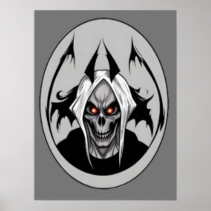 Grim Reaper of the Blazing Eyes Halloween Poster