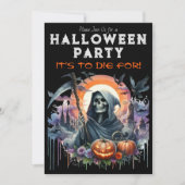 Grim Reaper Pompoenen en begraafplaats Halloween P Kaart (Voorkant)