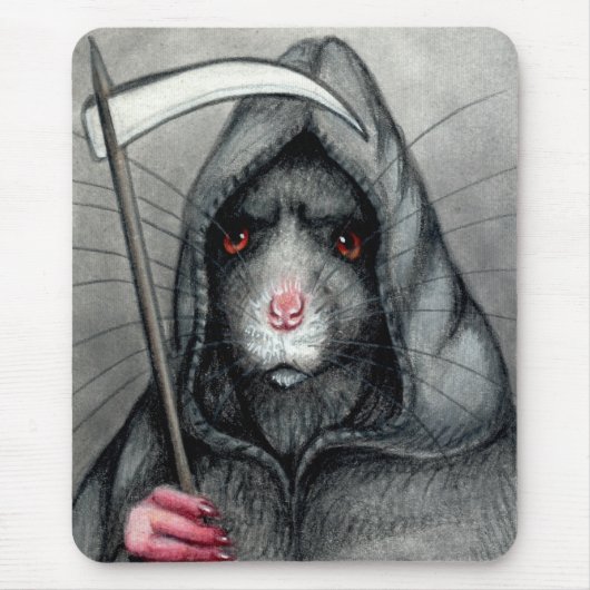 Grim Reaper Rat Mousepad Muismat (Voorkant)