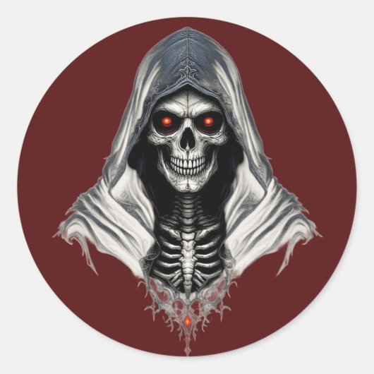 Grim Reaper schedel Sticker (Voorkant)