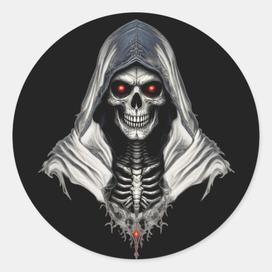 Grim Reaper schedel Sticker (Voorkant)