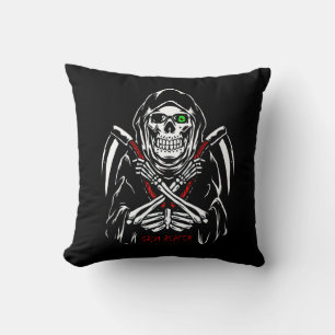 Grim Reaper Scythe Death Skeleton Botten Halloween Kussen