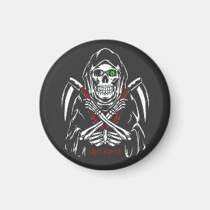 Grim Reaper Scythe Death Skeleton Botten Halloween Magneet