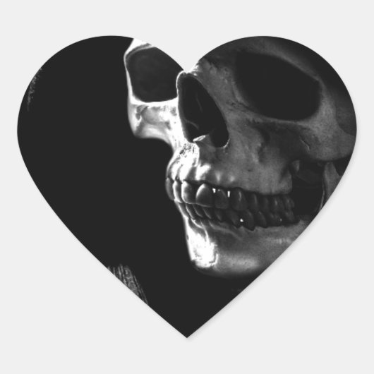 Grim Reaper Skull Hart Sticker (Voorkant)