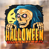 Grim Reaper Skull Horror Halloween Raamsticker (Vel 2)