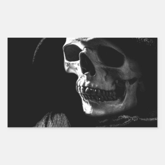 Grim Reaper Skull Rechthoekige Sticker (Voorkant)