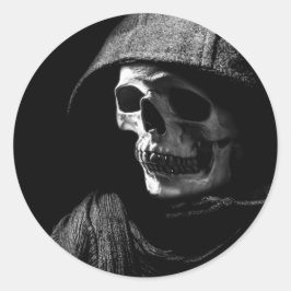 Grim Reaper Skull Ronde Sticker