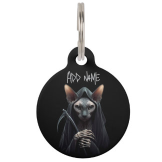 Grim Reaper Sphynx Kat ID Tag Huisdierpenning
