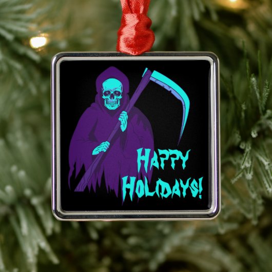 Grim Reaper Spooky Horror Metalen Ornament (Boom)