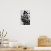 Grim Reaper Squelette avec Assault Rifle Poster (Cuisine)