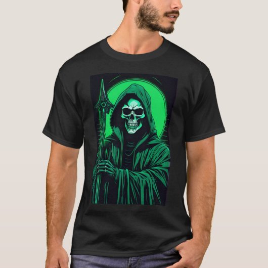 Grim Reaper T-shirt – Gothic Grim Reaper Skull Dea (Voorkant)