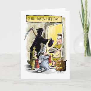 Grim Reaper Trick-or-Treating Halloween-kaart Kaart