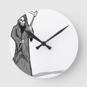 Grim Reaper Vector Sketch Ronde Klok