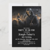 Grim Reaper with Cupcake Birthday Party Invitation (Devant)