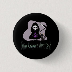 Grim Reaper's Assistent leuke grimmige maaier Ronde Button 3,2 Cm