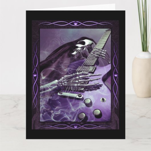 Grim Reaper's Guitar Big Wenskaart Kaart (Voorkant)
