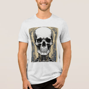 "Grim Style: Skeleton Portrait T-shirt" Tri-Blend Shirt