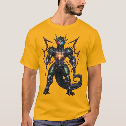 Grim Tech Dragon: Uw cybernetische rand. T-shirt (Voorkant)