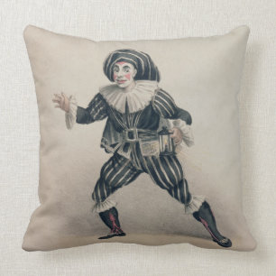 Grimaldi als Scaramouche uit de Commedia dell'Ar Kussen