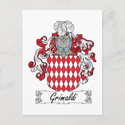 Grimaldi Family Crest Briefkaart (Voorkant)