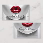 Grimasseur Foto rode lippenstift glanzende lippen Visitekaartje (Voorkant / Achterkant)