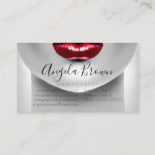 Grimasseur Foto rode lippenstift glanzende lippen Visitekaartje (Achterkant)